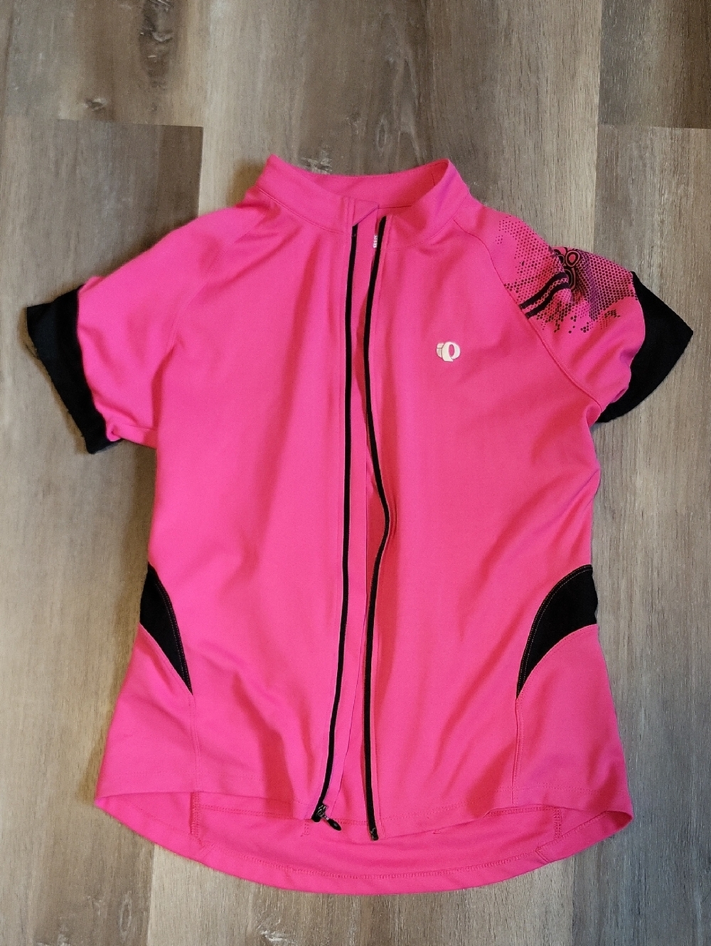 Pearl Izumi Pink Short Sleeve Cycling Jersey with Black Details